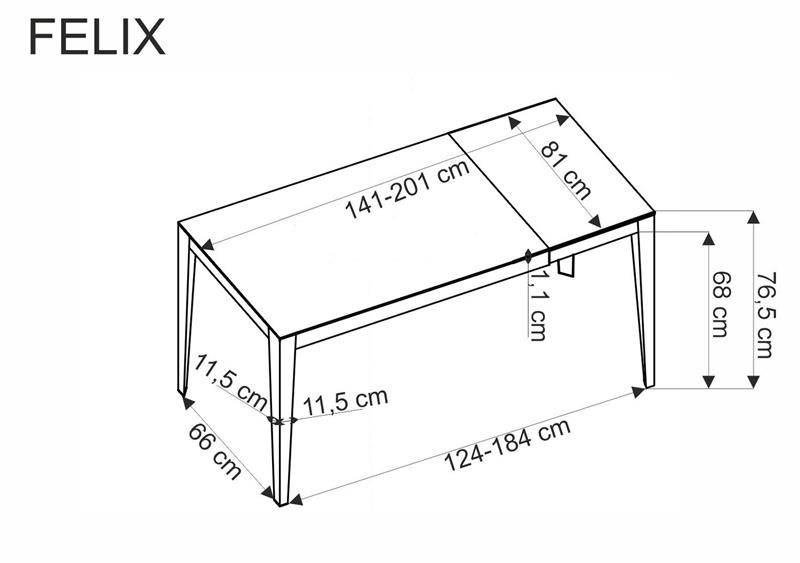 Rozkładany stół biały ze spieku 141-201 cm FELIX 10