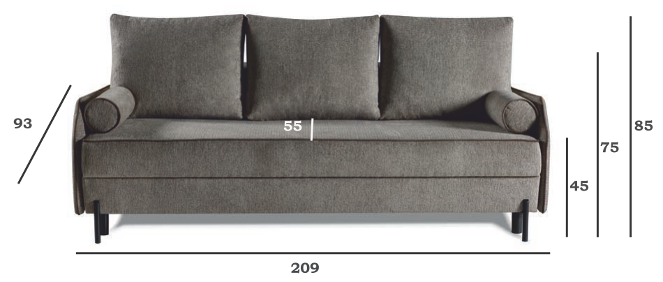 Smukła kanapa rozkładana DANTE 5 Smukła kanapa rozkładana DANTE 3