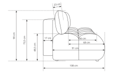 Sofa fala z funkcją spania BALTICA 6