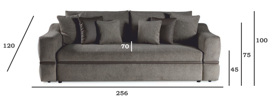 Sofa podwójne sprężyny do bardzo wygodnego spania LULU 5 Sofa podwójne sprężyny do bardzo wygodnego spania LULU 3