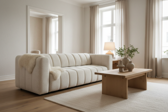 Piękna sofa ze zdejmowanymi poduszkami z funkcją spania codziennego