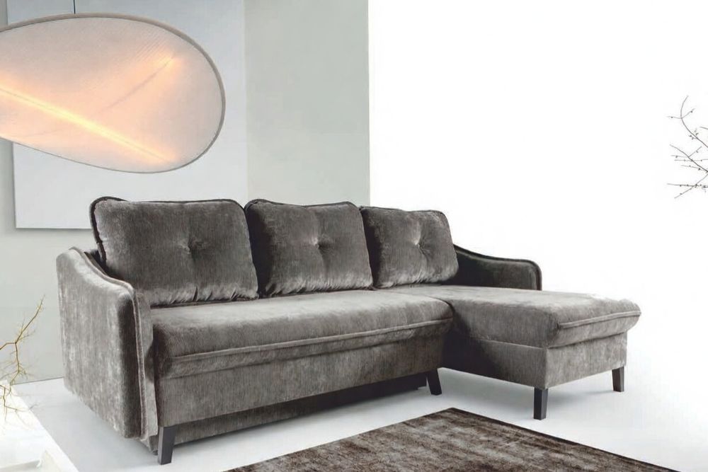 Stylowy narożnik z podwójnym pojemnikiem z funkcją spania KASTYLIA 2 Stylowy narożnik z podwójnym pojemnikiem z funkcją spania na sprężynach