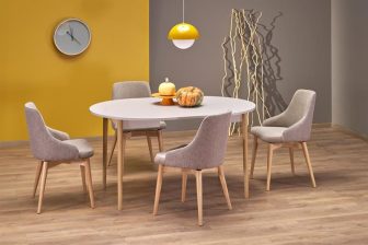 Tani rozkładany stół kaszmir z drewnem