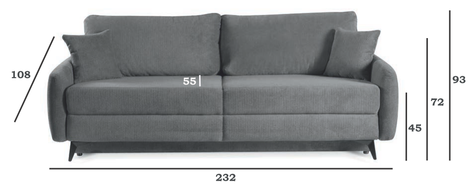 Wypoczynek z funkcją spania codziennego podwójne sprężyny INESSA 3