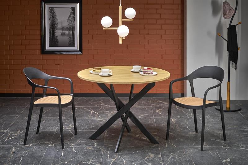 Zgrabny okrągły stół z niebanalnymi nogami 100cm EDGAR 1 Zgrabny okrągły stół z nogami pająk