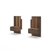 2 szafki nocne ciemne drewno z oświetleniem LED HEBAN 5