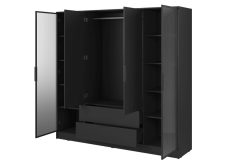 Czarna szafa ze szkłem TITAN 2