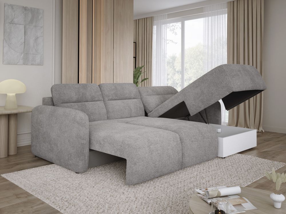 Przytulna kanapa narożna z funkcją spania codziennego