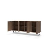 Duża komoda z szafkami ciemne drewno z LED 183 cm HEBAN 8