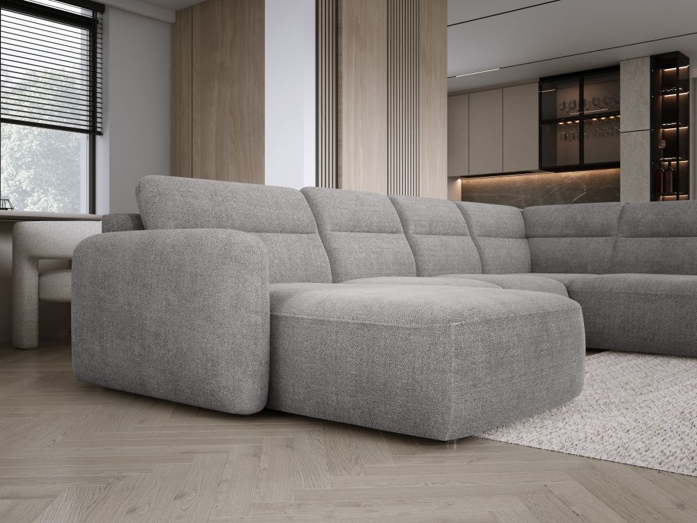 Elektrycznie rozkładany narożnik U z funkcją spania MELLORA 3 1