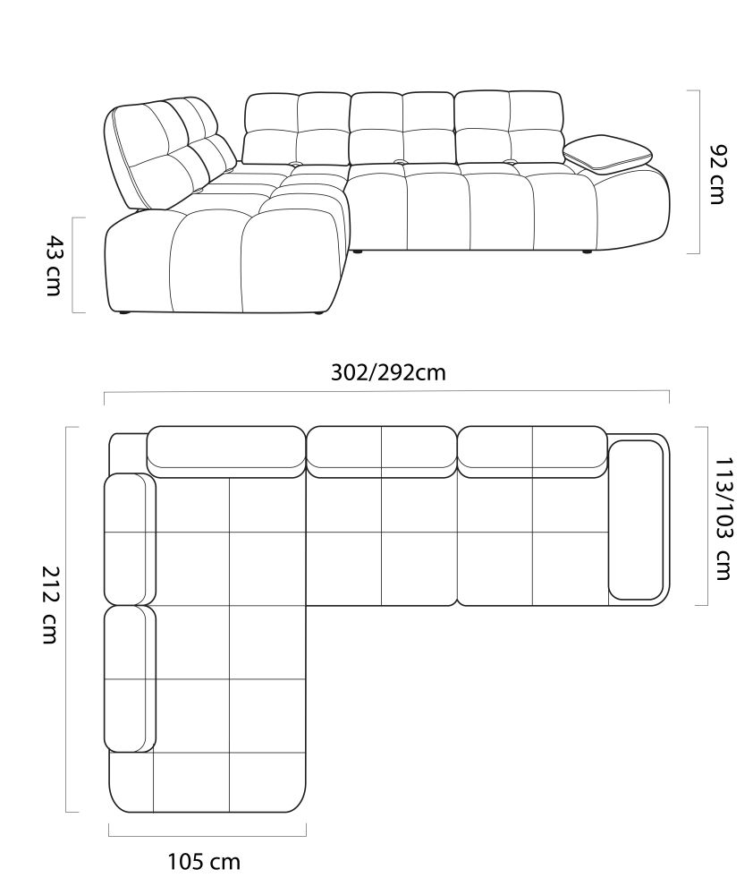 Ergonomiczny narożnik elektrycznie sterowanie siedziska CIRANO 6