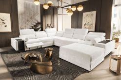 Kanapa U wielka z funkcją spania z podnóżkiem barkiem i ładowarką ASTON 8 MIX 2 Kanapa U wielka z funkcją spania z podnóżkiem barkiem i ładowarką ASTON 8 MIX 1