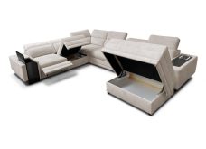 Kanapa U wielka z funkcją spania z podnóżkiem barkiem i ładowarką ASTON 8 MIX 8 Kanapa U wielka z funkcją spania z podnóżkiem barkiem i ładowarką ASTON 8 MIX 7