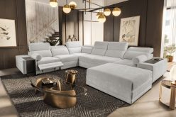 Kanapa U wielka z funkcją spania z podnóżkiem barkiem i ładowarką ASTON 8 MIX 6 Kanapa U wielka z funkcją spania z podnóżkiem barkiem i ładowarką ASTON 8 MIX 5