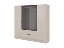 Kaszmirowa szafa do sypialni z ryflowanym szkłem TITAN 2