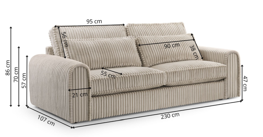 Komfortowy wypoczynek do salonu pianka HR tkanina sztruks CAVO 3