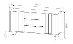 Komoda ciemne drewno z szufladami z LED 153 cm HEBAN 14 Komoda ciemne drewno z szufladami z LED 153 cm HEBAN 6