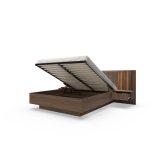 Łóżko ciemne drewno z unoszonym stelażem 160x200 HEBAN 8