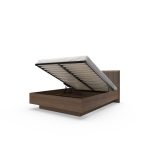 Łóżko ciemne drewno z unoszonym stelażem 160x200 HEBAN 5