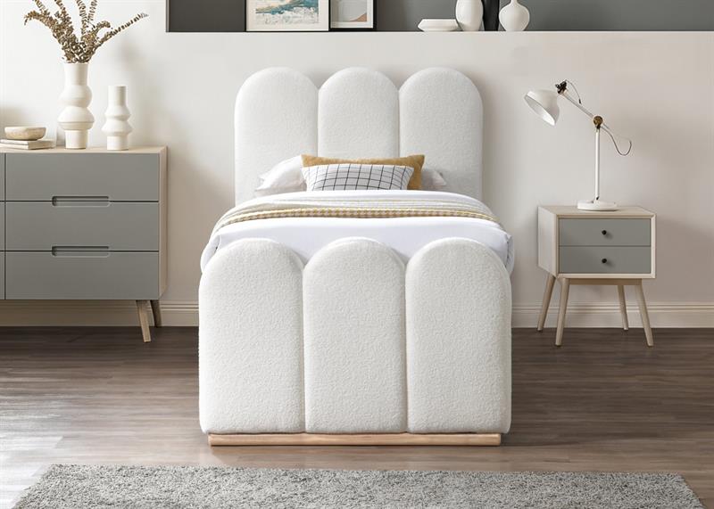 Kremowe łóżko z drugim dodatkowym materacem wysuwanym z dołu MACARENA 90x200 1