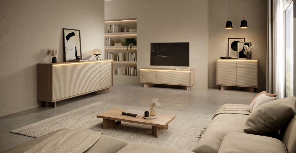 Meble cappuccino z oświetleniem LED