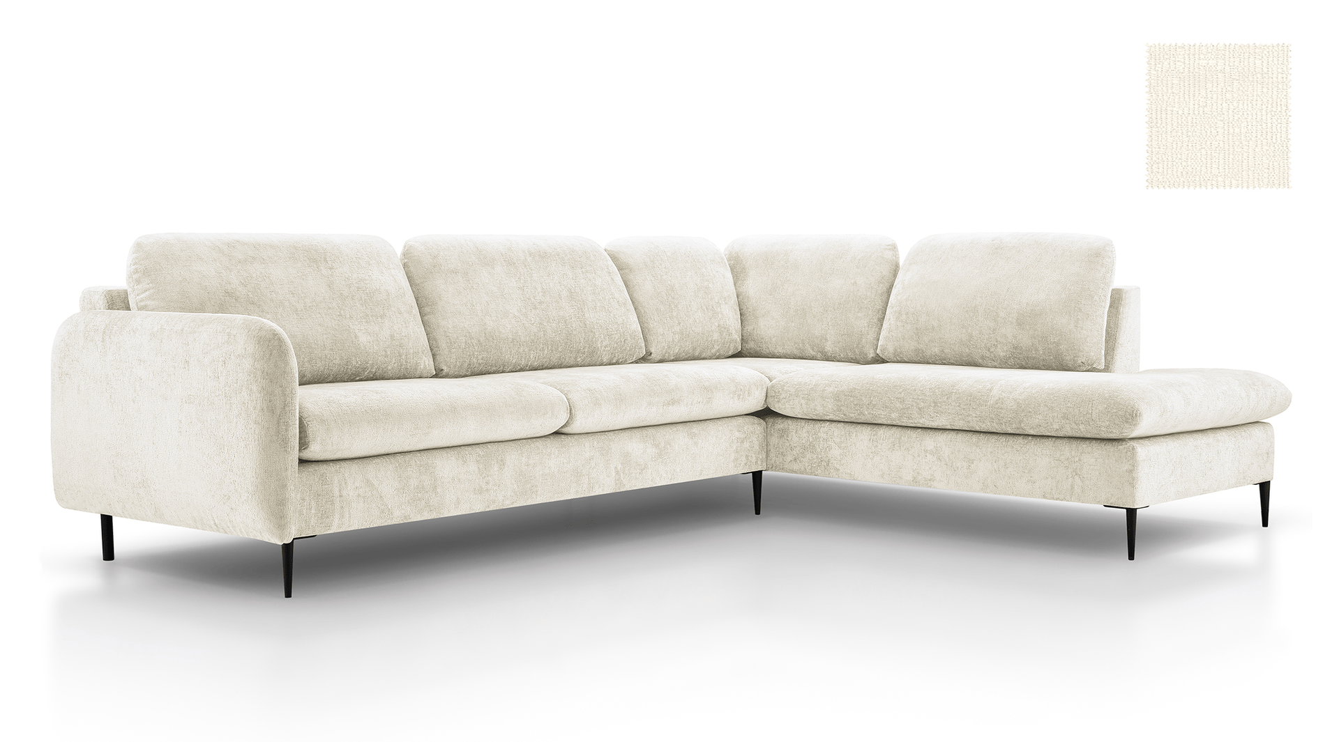 Narożnik loft do wypoczynku na wysokich nogach z dużymi poduchami HOVER 1