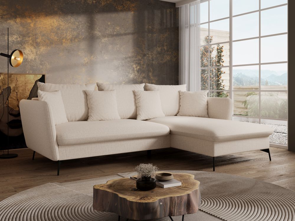 Modny narożnik na cienkich nogach