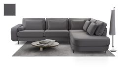 Kanapa narożna z dużą ilością poduszek