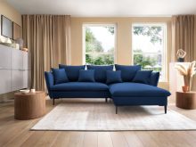 Modny narożnik w tkaninie zmywalnej z łatwym rozkładaniem do spania