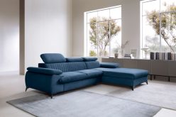 Plamoodporna kanapa narożna z zagłówkami