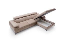 Nowoczesna kanapa narożna z zagłówkami rozkładana do spania WIRAL 1 2