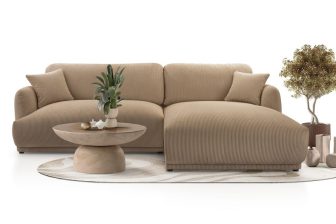 Przytulna rogówka sztruksowa do salonu