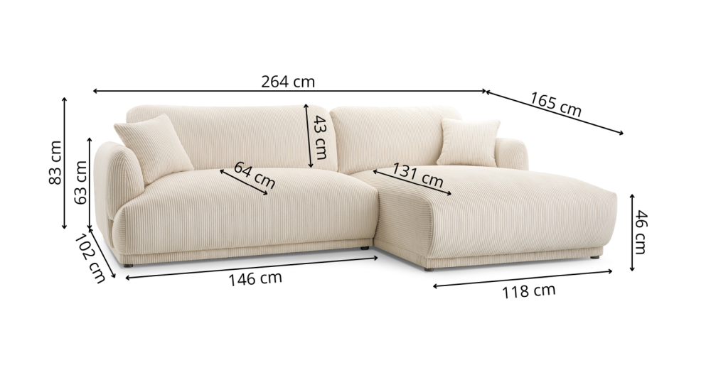 Obła sztruksowa rogówka do salonu DEXTER 4