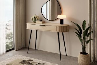 Owalna toaletka z szufladą FLOW 2 Owalna toaletka z szufladą FLOW 1