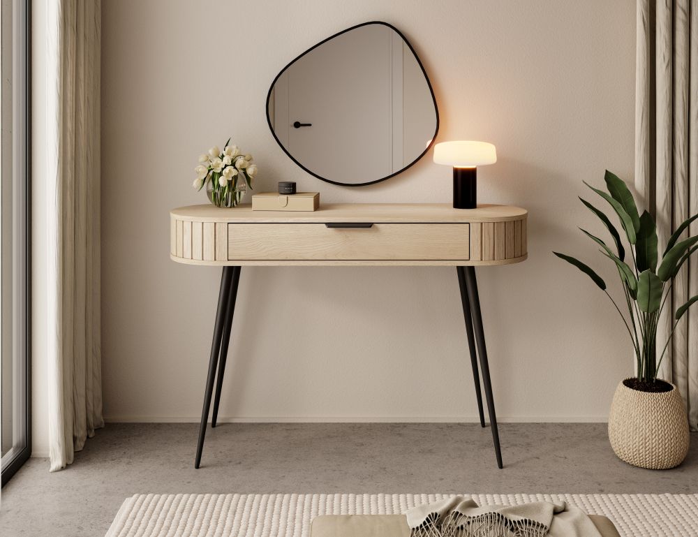 Owalna toaletka z szufladą FLOW 2