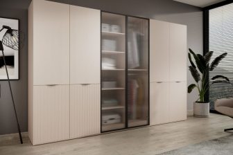 Piękne szafy modułowe beż piaskowy