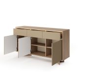 Przepiękna komoda cappuccino LED z szafkami i szufladami 154 cm SENSO 2