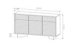 Przepiękna komoda cappuccino LED z szafkami i szufladami 154 cm SENSO 5