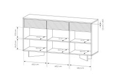 Przepiękna komoda cappuccino LED z szafkami i szufladami 154 cm SENSO 6