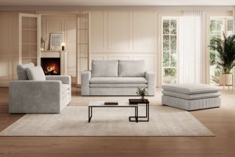 Duża kwadratowa pufa z bardzo miękkim siedziskiem