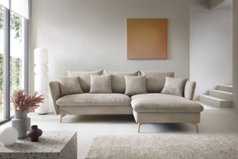 Rozkładana rogówka sztruks z miękkimi poduchami