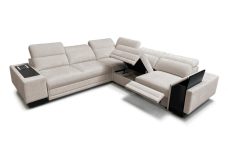 Rozkładana symetryczna kanapa narożna z barkiem podnóżkiem i indukcją ASTON 3 MIX 24