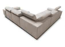 Rozkładana symetryczna kanapa narożna z barkiem podnóżkiem i indukcją ASTON 3 MIX 26