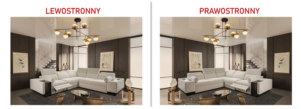 Rozkładana symetryczna kanapa narożna z barkiem podnóżkiem i indukcją ASTON 3 MIX 35