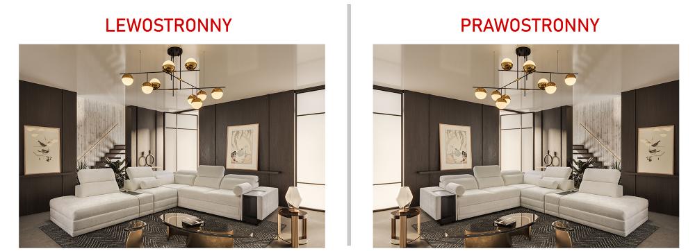 Rozkładany narożnik do wielkiego salonu w domu z ukrytym barkiem i ładowarką ASTON 16 26