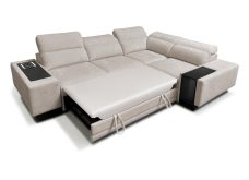 Rozkładany narożnik z ładowarką indukcyjną i barkiem ASTON 2 25