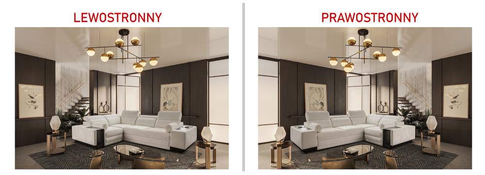 Rozkładany narożnik z ładowarką indukcyjną i barkiem ASTON 2 35