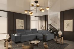 Rozkładany narożnik z ładowarką indukcyjną i barkiem ASTON 2 21