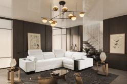 Rozkładany narożnik z ładowarką indukcyjną i barkiem ASTON 2 20