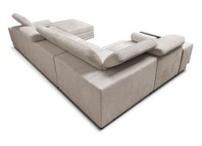 Sofa narożna U rozkładana z podnóżkiem barkiem i ładowaniem indukcyjnym ASTON 4 MIX 26